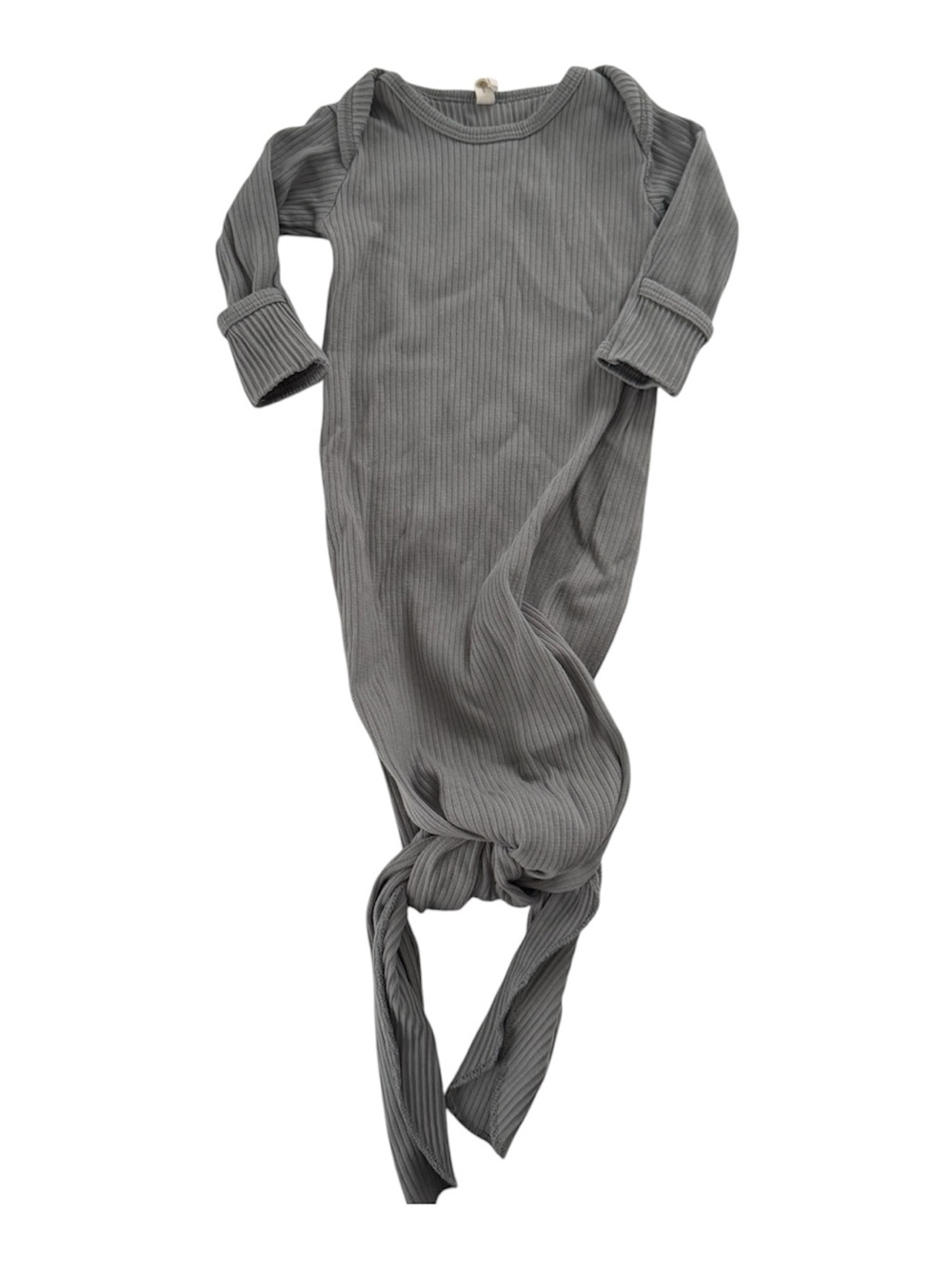 Quincy Mae organic ribbed knotted gown 0-3m